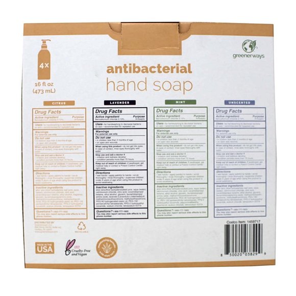 Greenerways Antibacterial Hand Soap 16 Oz 4-Pack - Picture 2 of 2